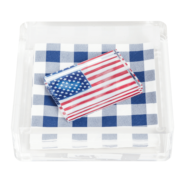 MUD PIE FLAG NAPKIN HOLDER AND WEIGHT SET