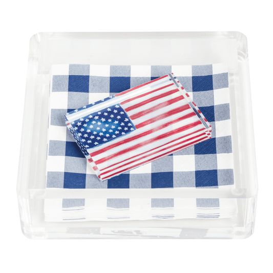 MUD PIE FLAG NAPKIN HOLDER AND WEIGHT SET