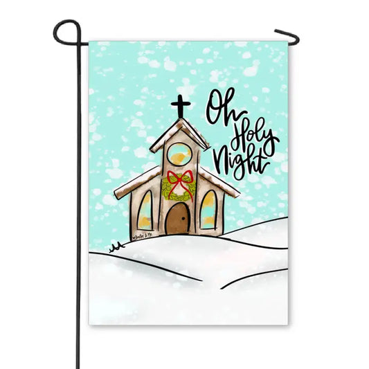 Baxter & Me Oh Holy Night Church Garden Flag