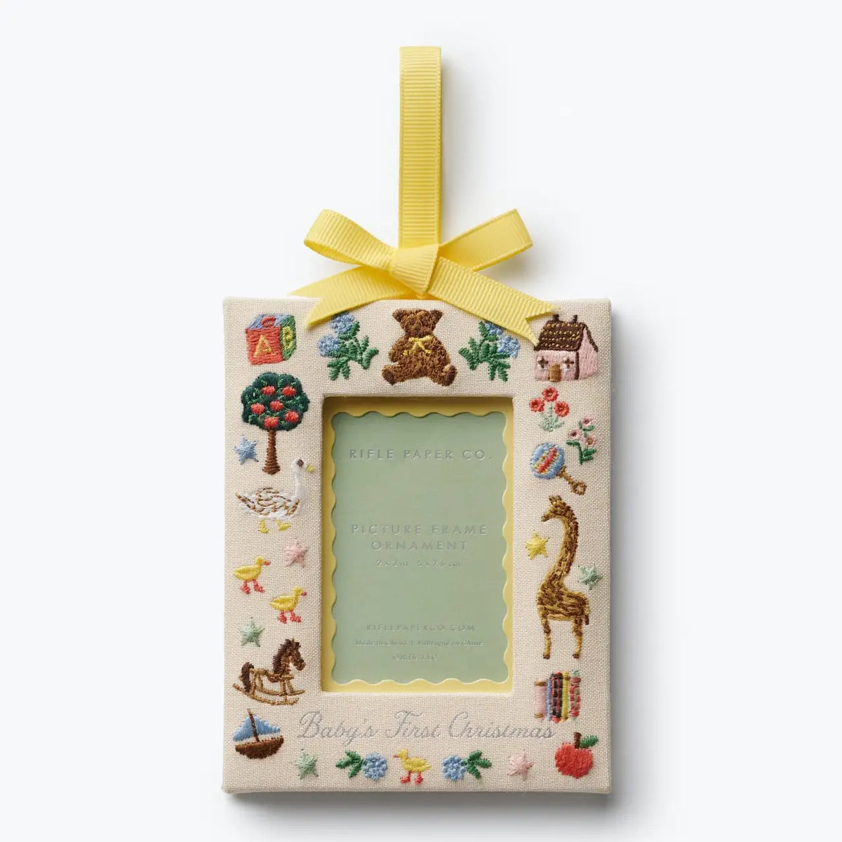 Rifle Paper Co. Baby's First Christmas Picture Frame Ornament