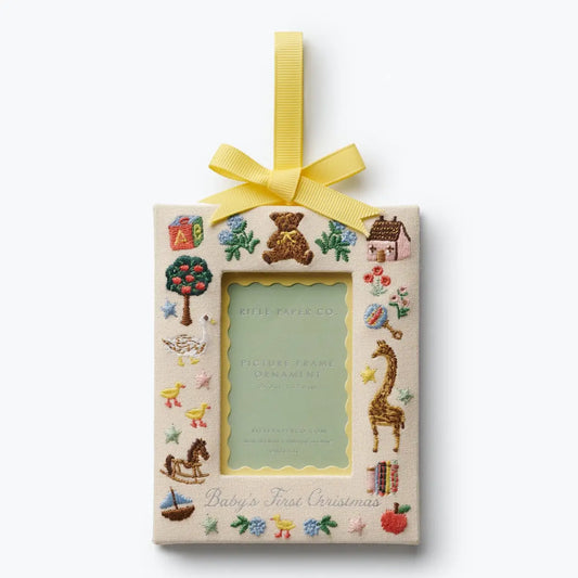 Rifle Paper Co. Baby's First Christmas Picture Frame Ornament