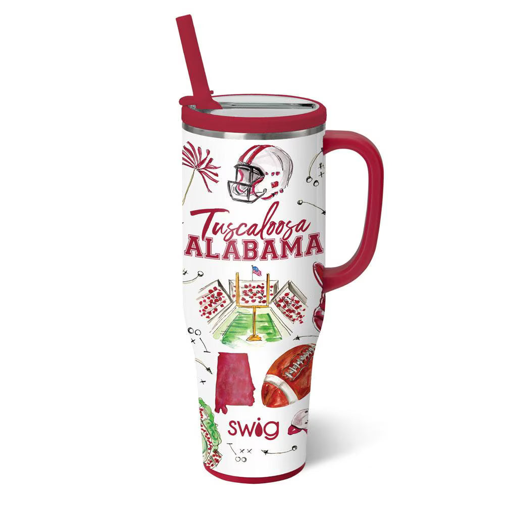 Swig Life Tailgates In Tuscaloosa Mega Mug 40oz