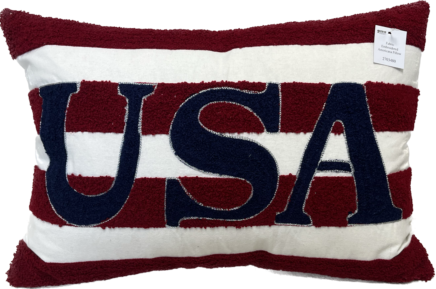 Gerson International Fabric Embroidered Americana Pillow