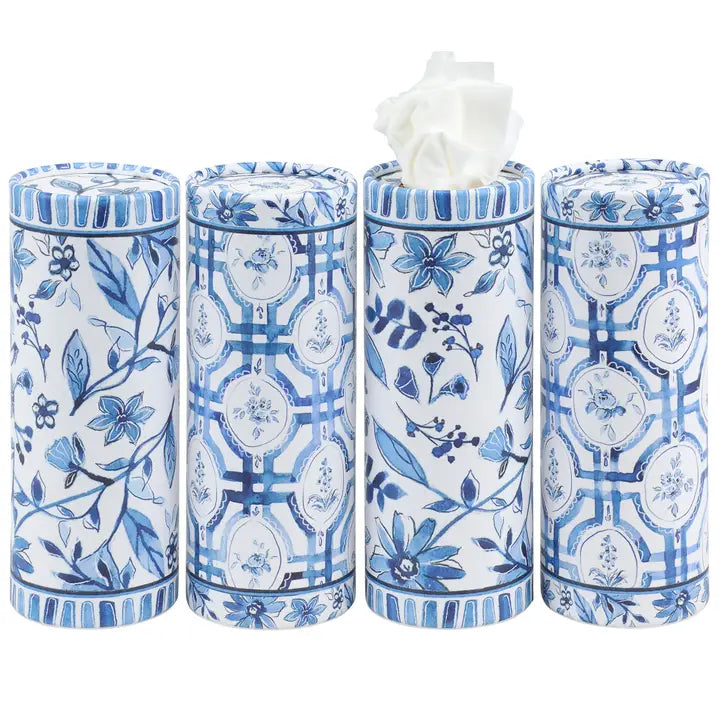 Primitives by Kathy Blue Florals Tissue Box Set