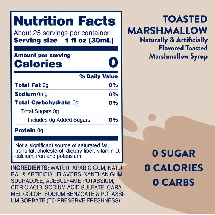 Jordan's Skinny Mixes Sugar Free Toasted Marshmallow Syrup