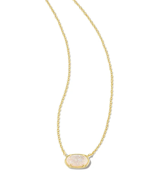 Kendra Scott Grayson Gold Pendant Necklace in Iridescent Drusy