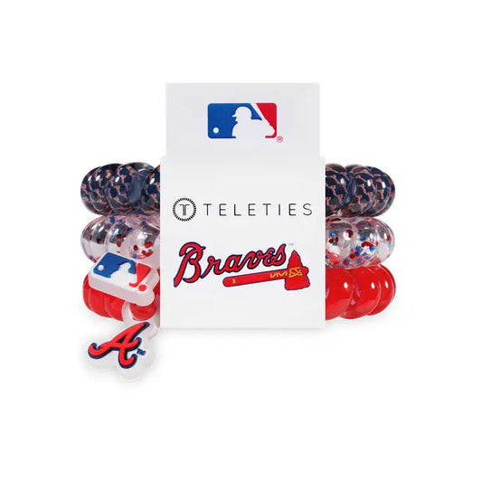 Teleties Spiral Hair Coils | Large | Atlanta Braves Hair Ties