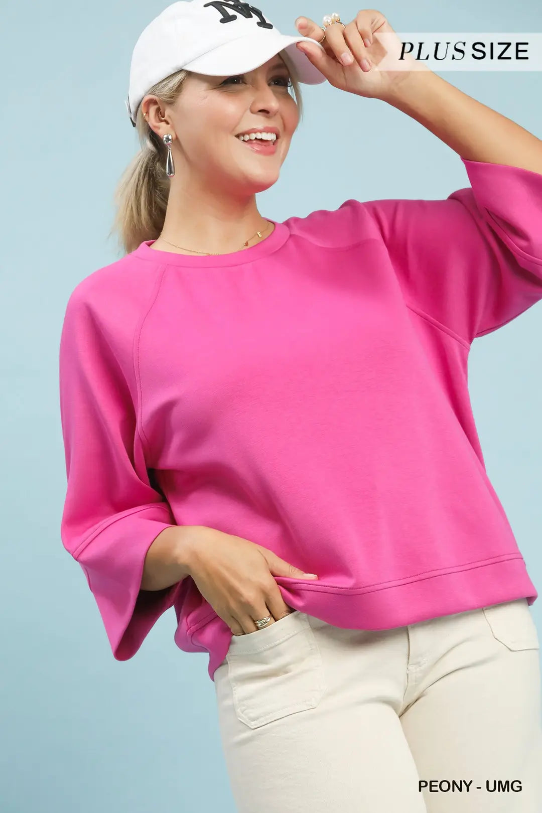 Umgee 3/4 Sleeved Drop Shoulder Top