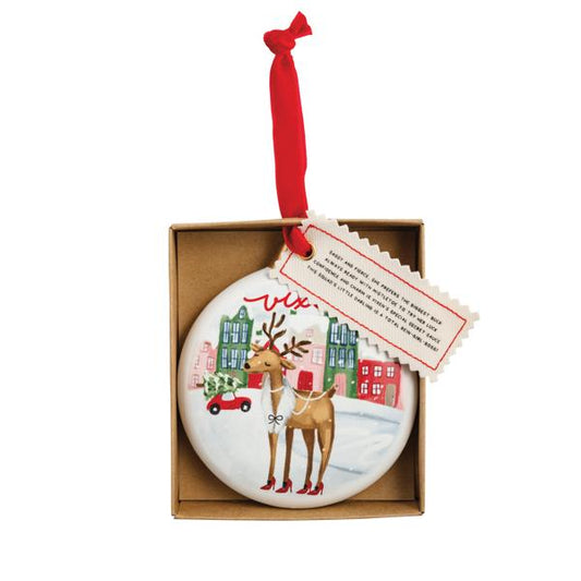 MUD PIE VIXEN REINDEER BOXED ORNAMENT