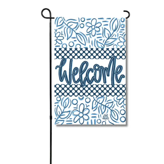 DK Designs Blue and White Welcome Glam