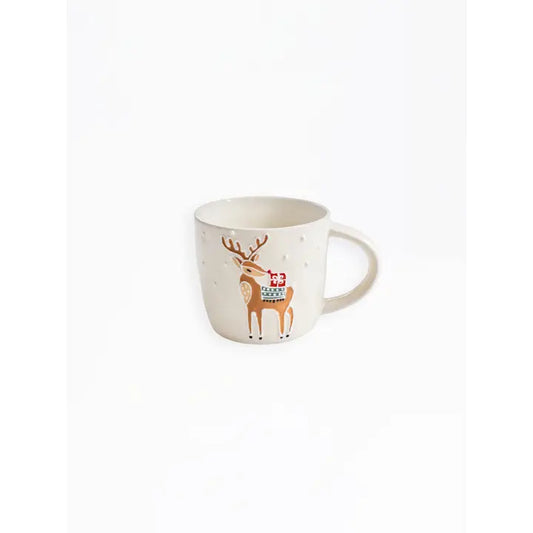 Mary Square Sculpted Mug | Winter Whimsy Reindeer