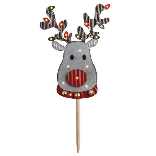 MUD PIE REINDEER LIGHT-UP YARD STAKE