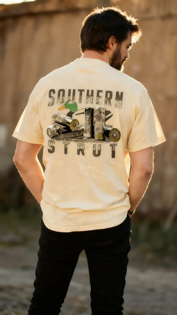 Southern Strut Brand  DECOY CAMO SHELLS T-SHIRT