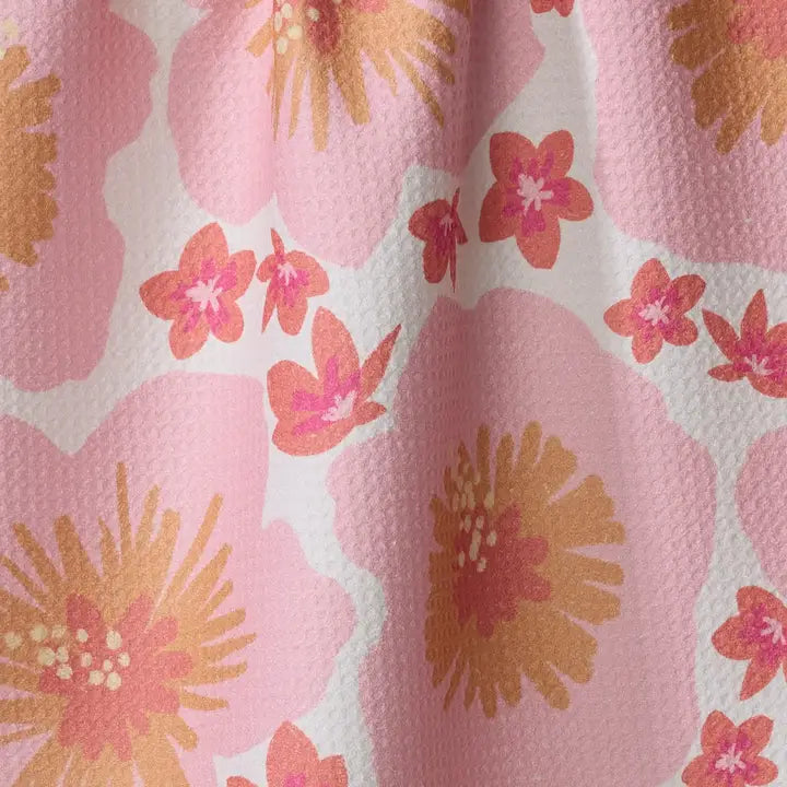 Geometry Hibiscus Sunset Tea Towel