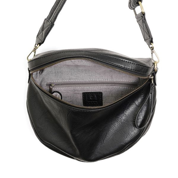 Joy Susan Laura Contrast Strap Sling Belt Bag-Black