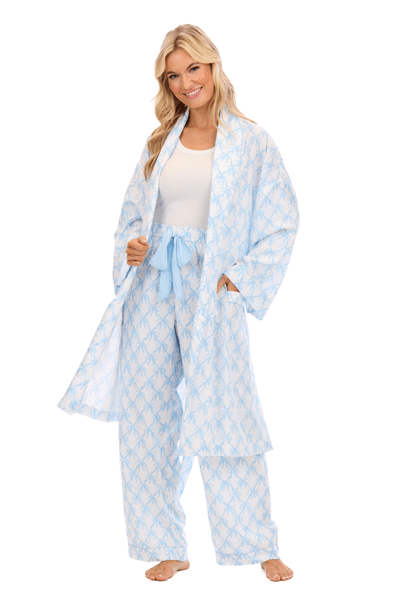 MUD PIE BLUE BOW PAJAMA PANTS