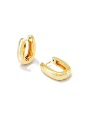 KENDRA SCOTT ELLEN WIDE HUGGIE EARRINGS 18K GOLD VERMEIL