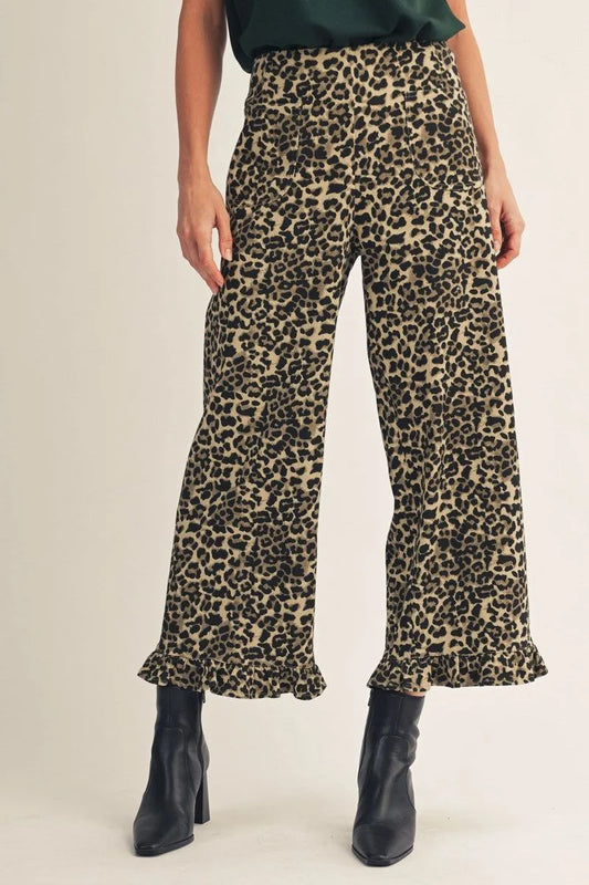 Jodifl High Waist Straight Leg Leopard Pants