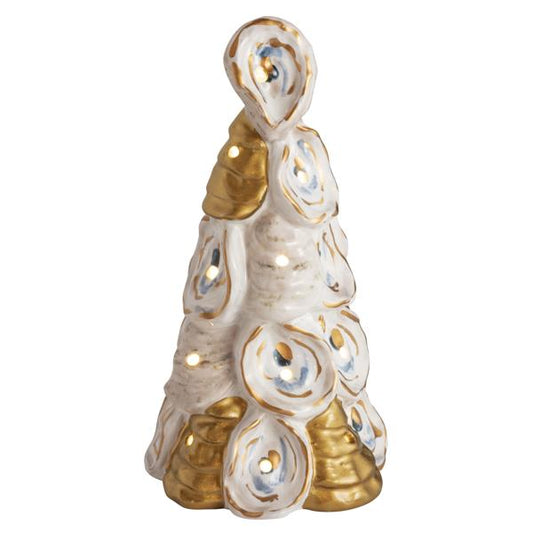 MUD PIE MEDIUM OYSTER LIGHT-UP TREE