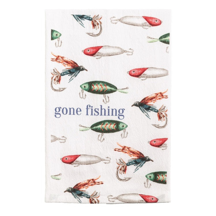 MUD PIE Gone Fishing Retreat Printed Towel