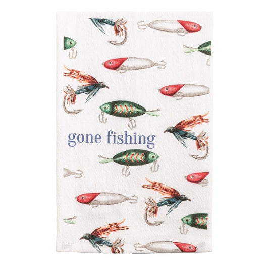 MUD PIE Gone Fishing Retreat Printed Towel