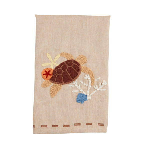 MUD PIE TURTLE EMBROIDERED TOWEL