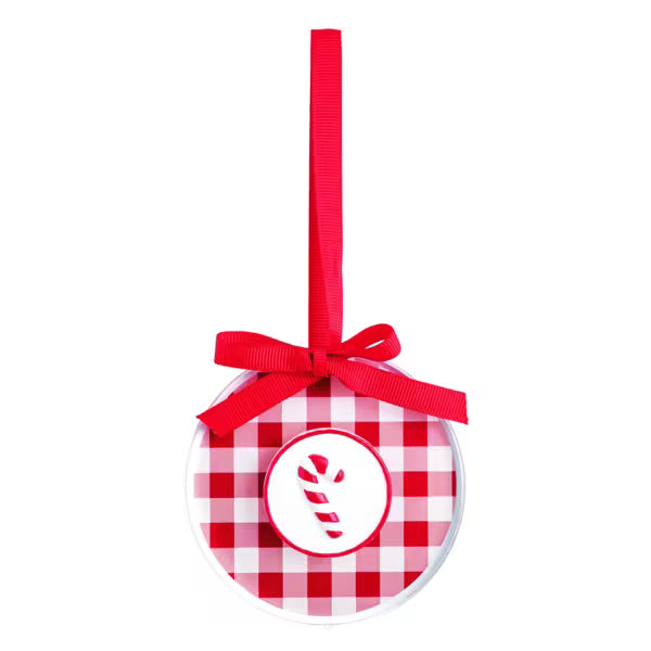 MUD PIE CANDY CANE ACRYLIC DISC ORNAMENT
