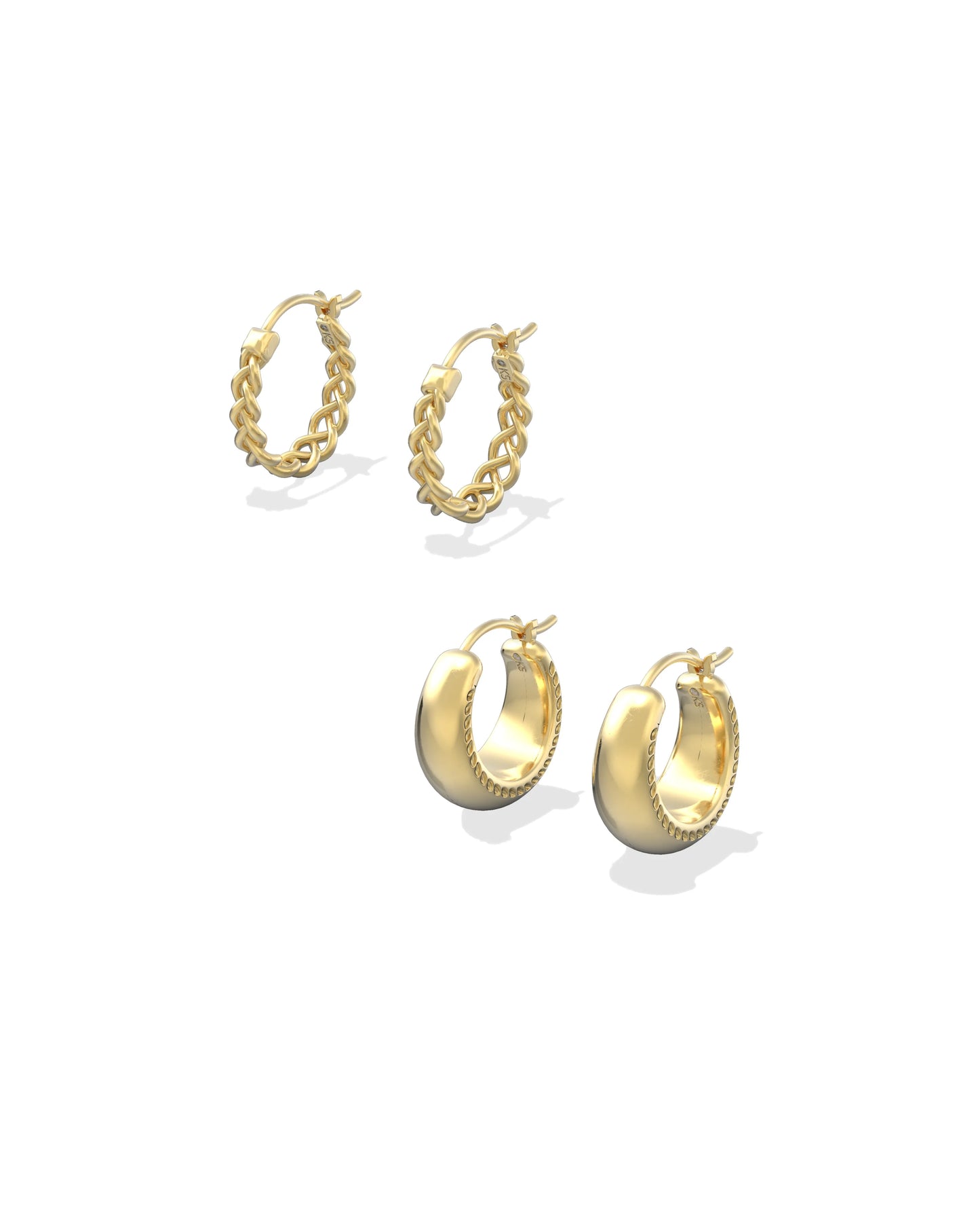 KENDRA SCOTT GABRIELLA SET OF HUGGIE EARRINGS GOLD