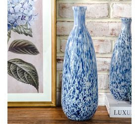 pD HOME 15.7" BLUE SPECKLE BUD VASE