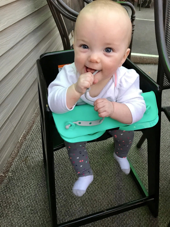 Busy Baby Silicone Placemat - 4 Tether Version-Spearmint