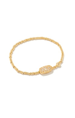 KENDRA SCOTT GRAYSON CRYSTAL STRETCH BRACELET GOLD WHITE CRYSTAL