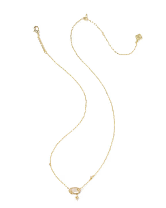 KENDRA SCOTT ELISA STAR SHORT PENDANT NECKLACE GOLD CRYSTAL IVORY ILLUSION