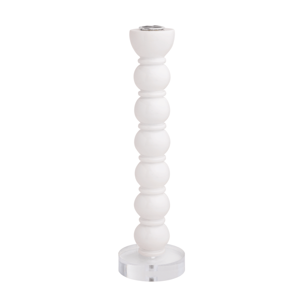 MUD PIE LARGE WHITE RESIN TAPER HOLDER