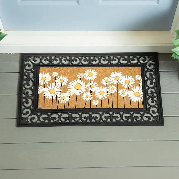 Evergreen Enterprises Daisy Scape Flocked Coir Sassafras Switch Mat, 22"x10"