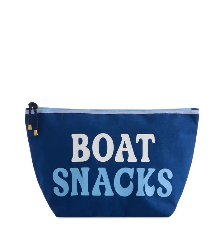 Shiraleah "Boat Snacks" Large Zip Pouch,Navy