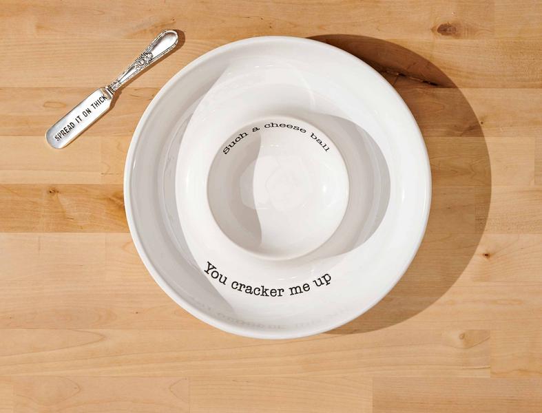 MUD PIE CHEESE BALL SERVING DISH SET