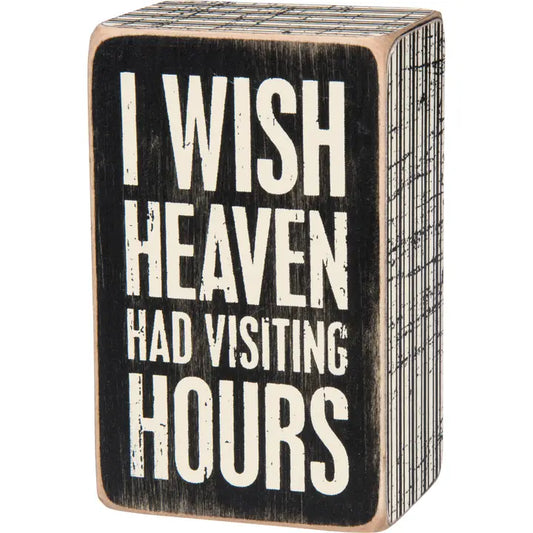 Visiting Hours Box Sign