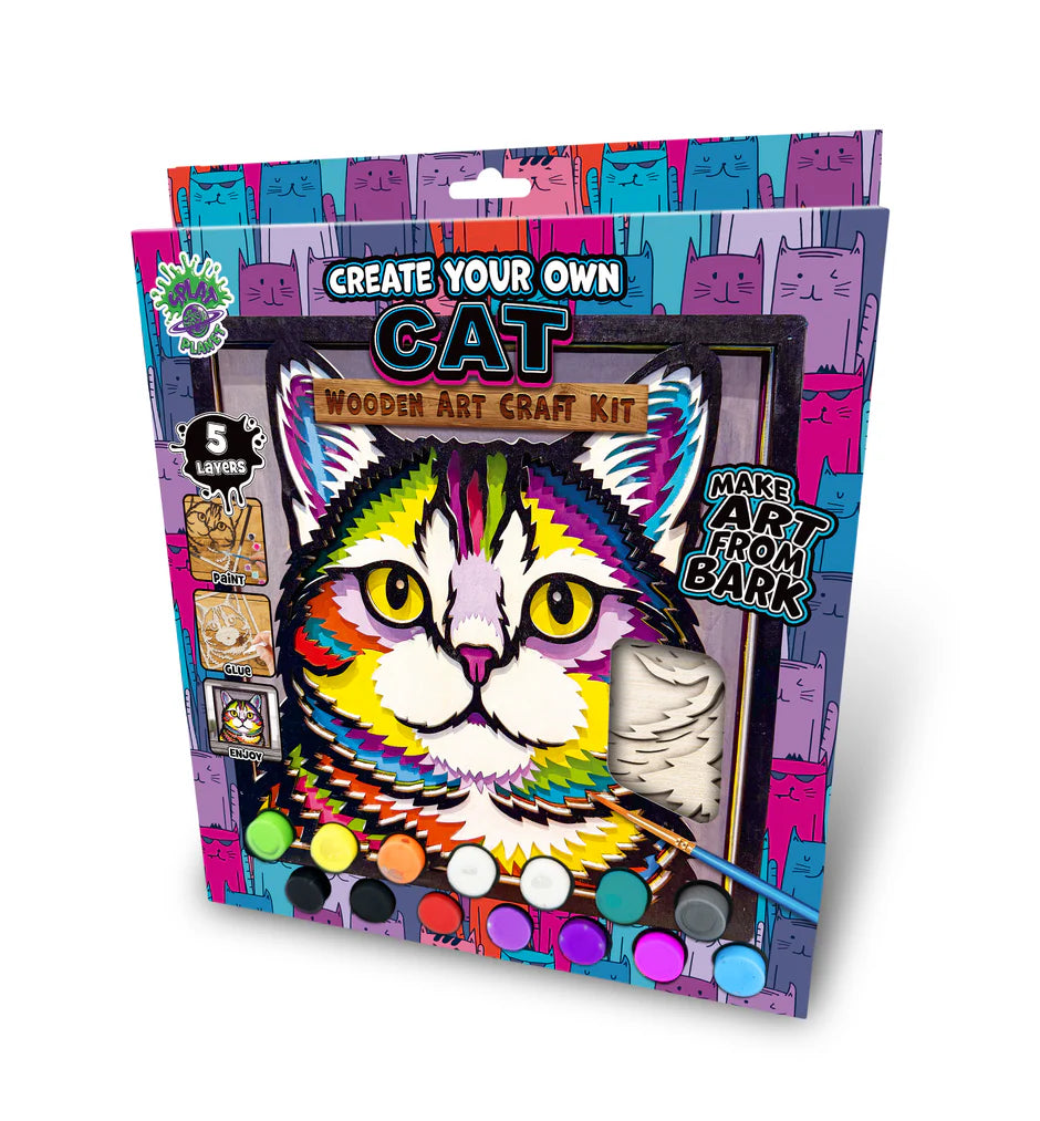 SPLAT PLANET WOODEN CAT ART CRAFT KIT