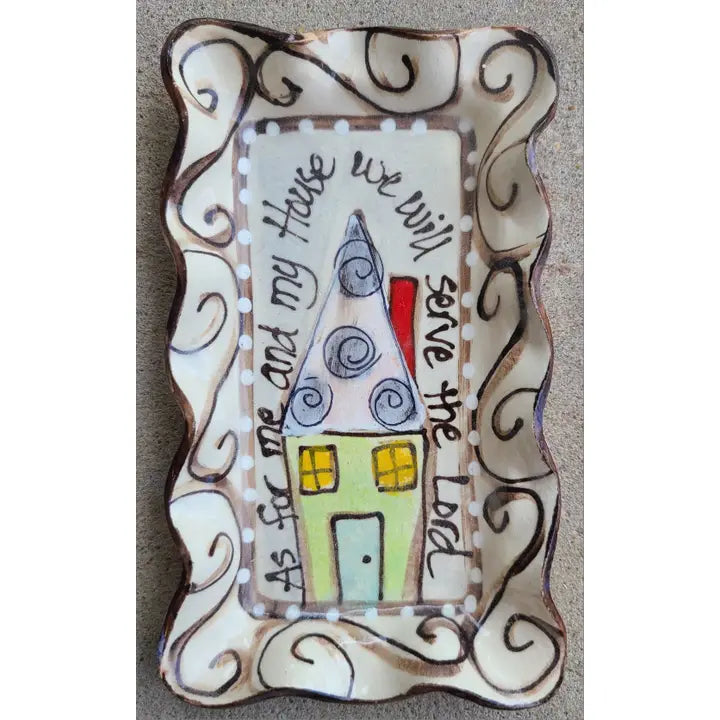 Heartfelt Traditions Small Rectangle Plate (Swirl As For Me)