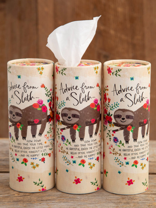 Natural Life Car Tissues, Set of 3- Advice From a Sloth