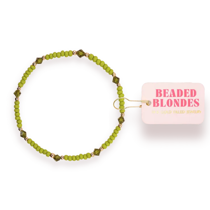 Beaded Blondes Eleanor Bracelet in Olive
