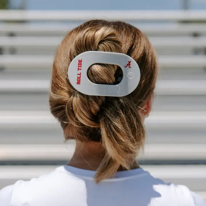 Teleties Flat Round Hair Clip | Large | Roll Tide!