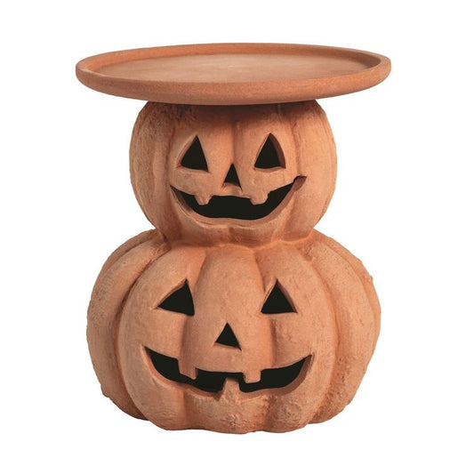 MUD PIE Stacked Pumpkin Halloween Pillar Holders