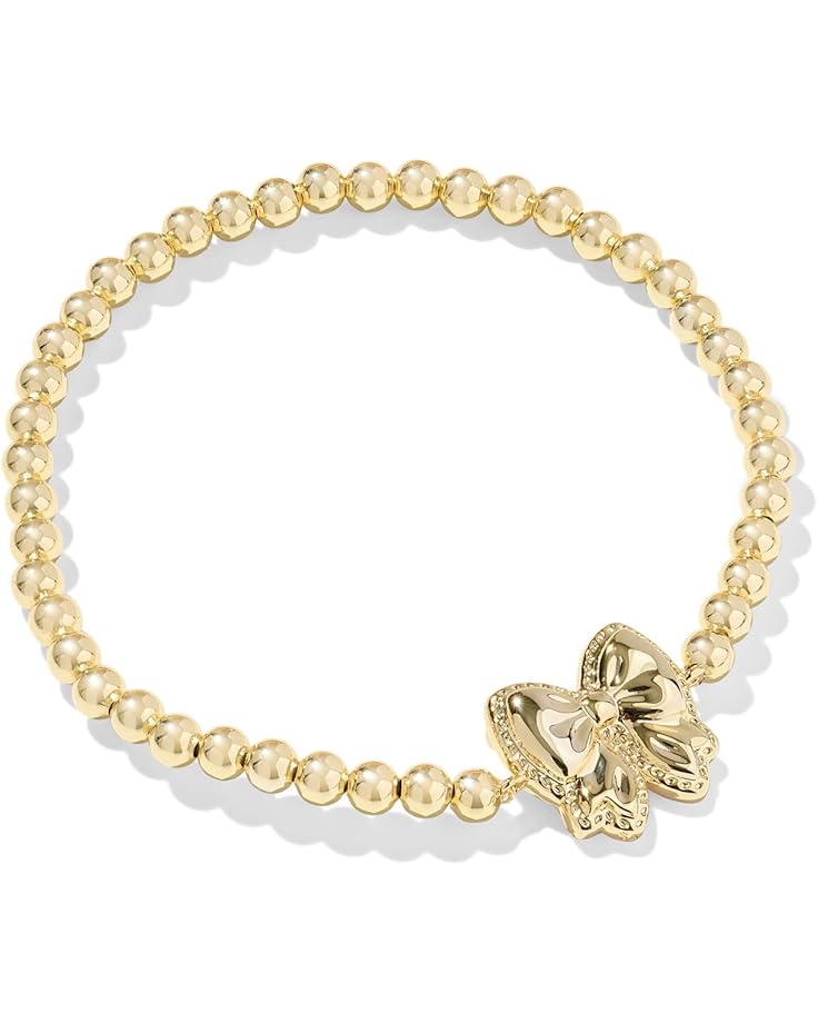 KENDRA SCOTT HALEY BOW STRETCH BRACELET GOLD ROSE VIOLET MOTHER OF PEARL