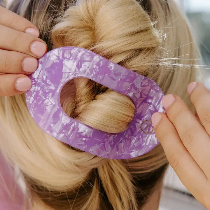 Teleties Flat Round Hair Clip | Large | Lavender Mist