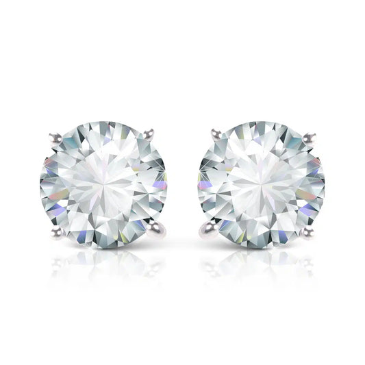 AMANDA BLU TIMELESS RADIANCE – ROUND CUT STUD EARRINGS – SILVER