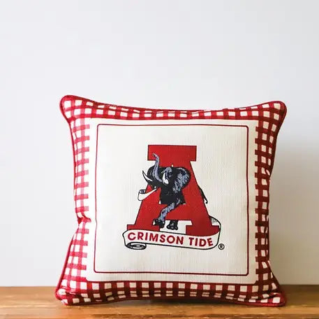Little Birdie Alabama Gingham Mascot Pillow