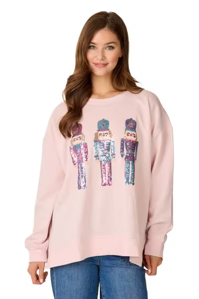 MUD PIE NUTCRACKER SPARKLE ONE SIZE SWEATSHIRT