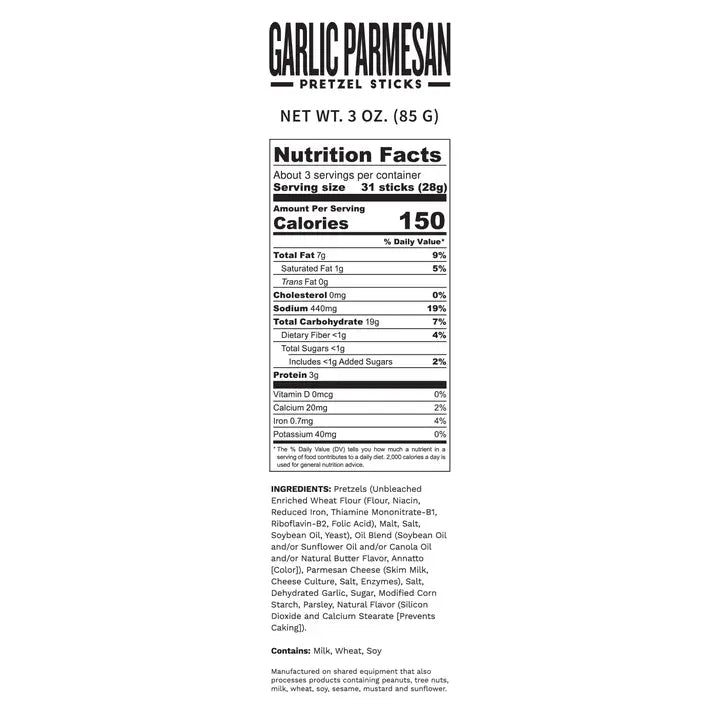 Pop Daddy – Garlic Parmesan Seasoned Pretzels 3.0oz