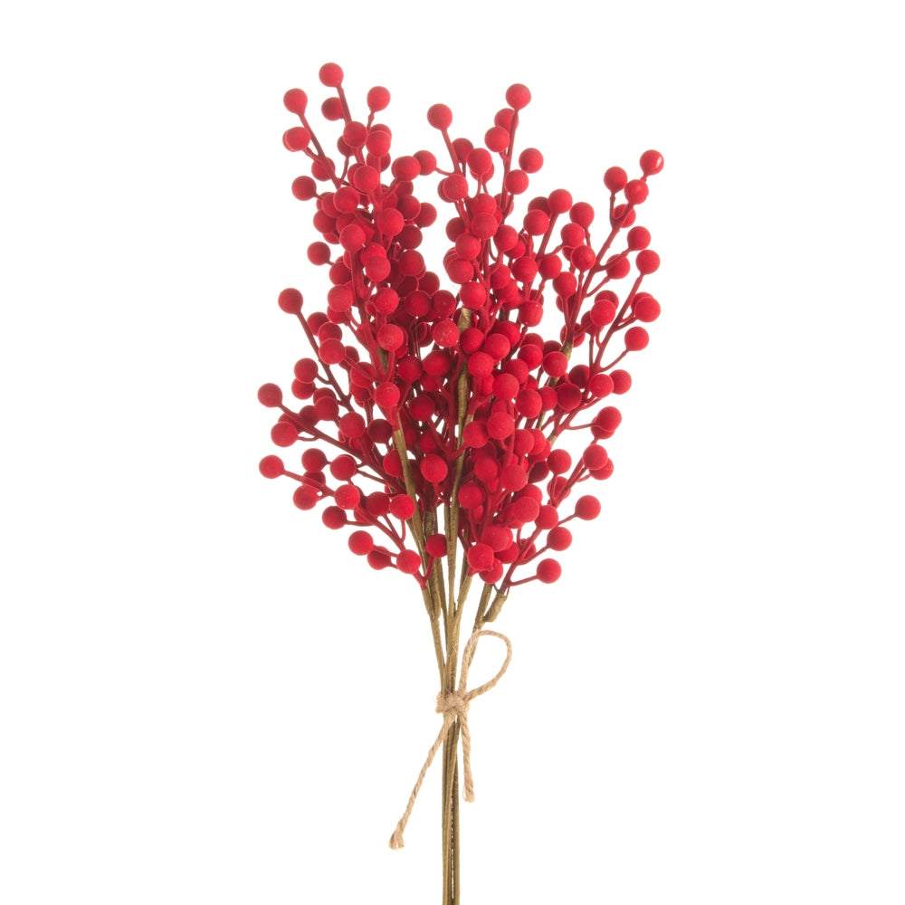 RAZ Imports 22" Flocked Red Berry Bundle